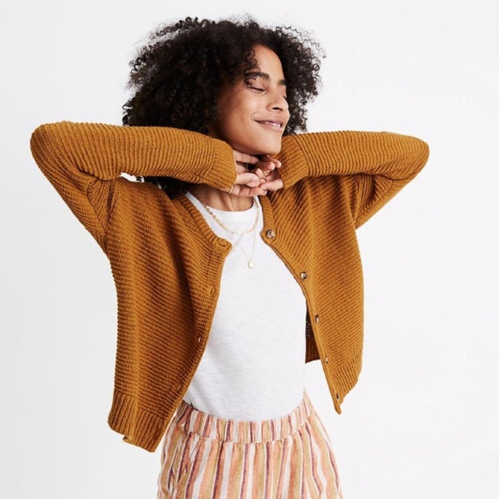 NWT Madewell Deville Cardigan Egyptian Gold